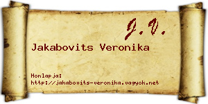 Jakabovits Veronika névjegykártya